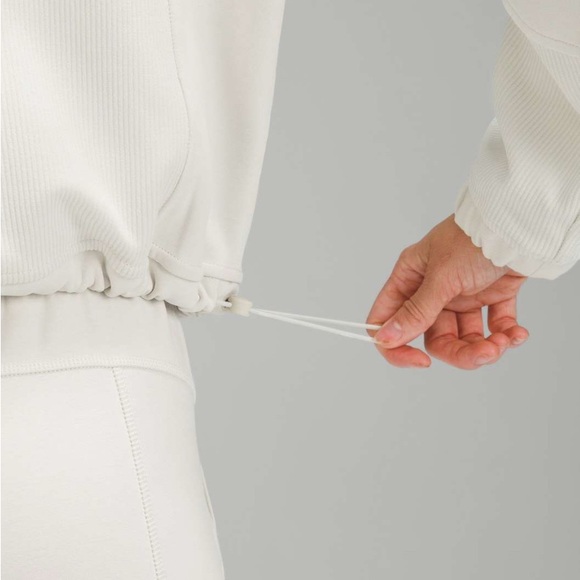 Lululemon Brushed Softstreme Ribbed Half Zip and High Rise Short 4” Bone Set - Picture 5 of 16